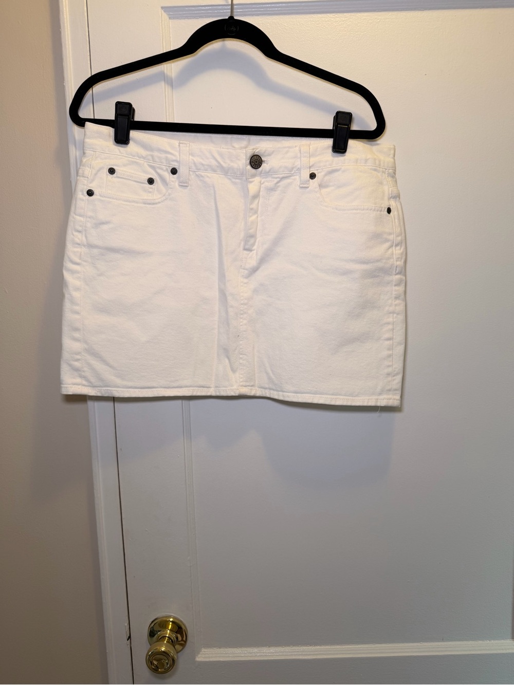 J. Crew White Denim Mini Skirt